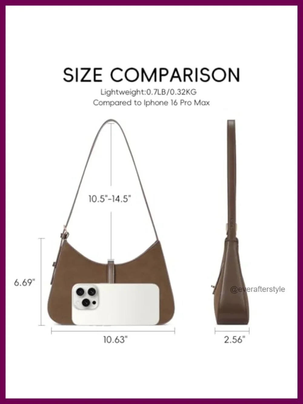 Suede Shoulder Bag with Adjustable Strap Hobo Handbag